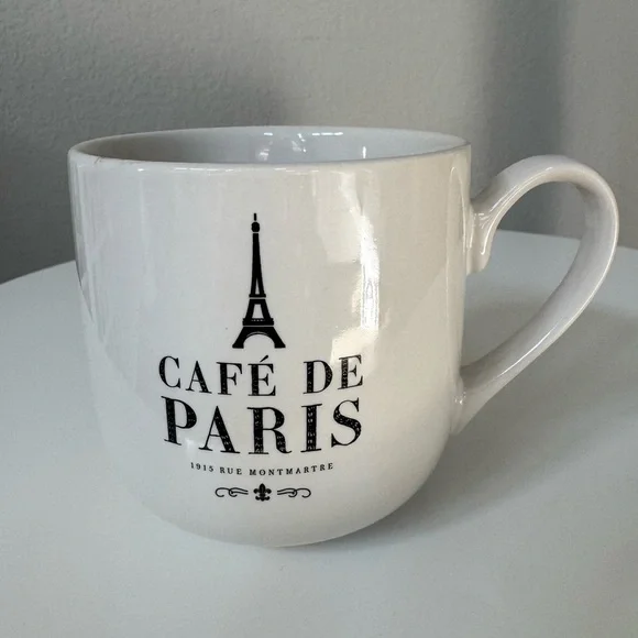 New! 🇫🇷 Sur La Table Paris the City of Light Cafe De Paris Stoneware Mug, 15 oz