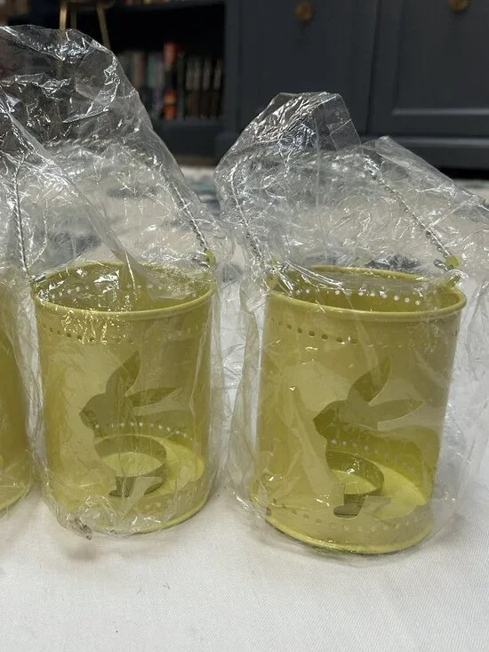 🐰 Sur La Table Easter Bunny Tin Candle Holders — Set of 3 | New in Bags