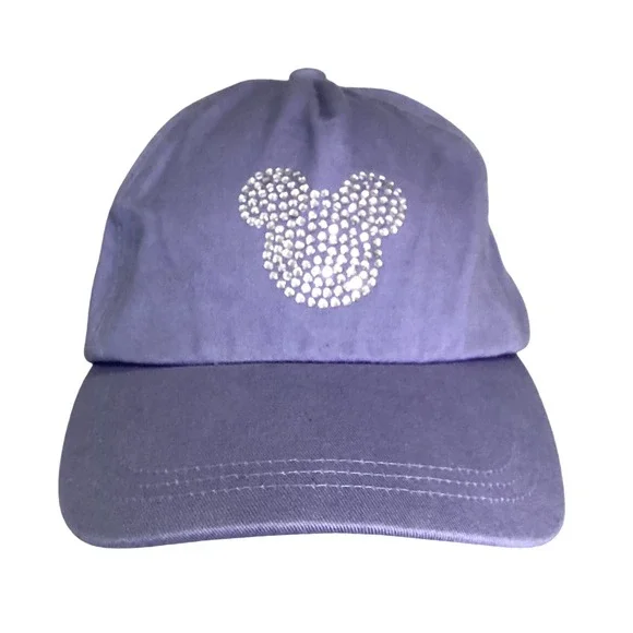 Disney Girls Purple Sparkle Mickey Mouse Ears Baseball Cap Hat - Youth Large