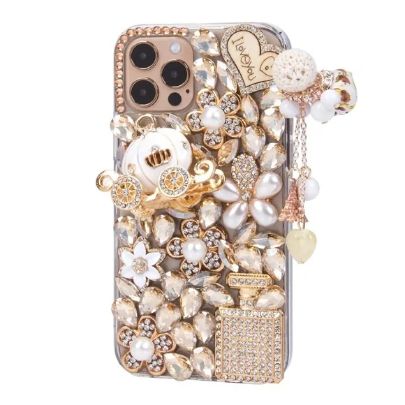 iFilove Bling Gold Rose Phone Case 15 Pro