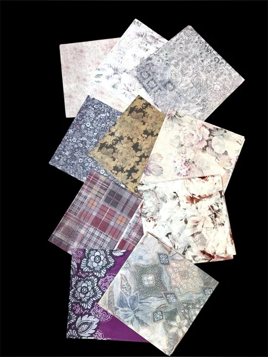 10 Sheets VTG 1984 All Occasions WRAPPING PAPER & Fancy TISSUE PAPER Flowers