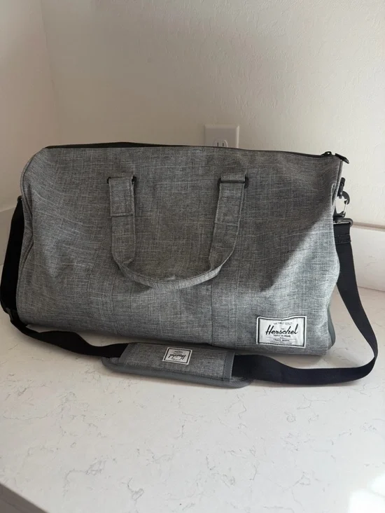 Herschel Supply Company Heather Gray Duffel Bag with Black Strap