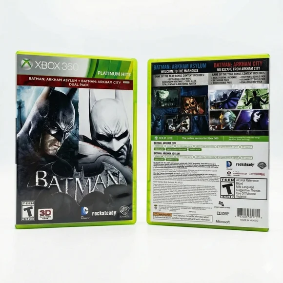 Batman: Arkham Asylum + Arkham City Dual Pack (Xbox 360) Platinum Hits GOTY