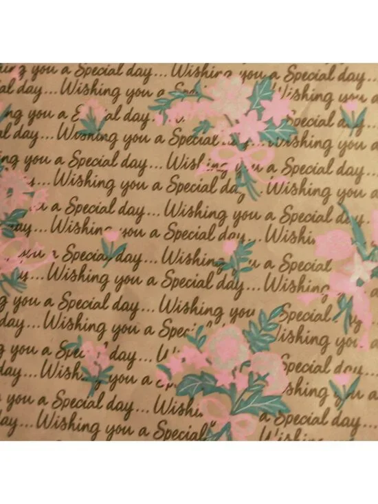Vintage Gift Wrap Wishing You A Special Day Wedding Birthday Mothers Day 1940