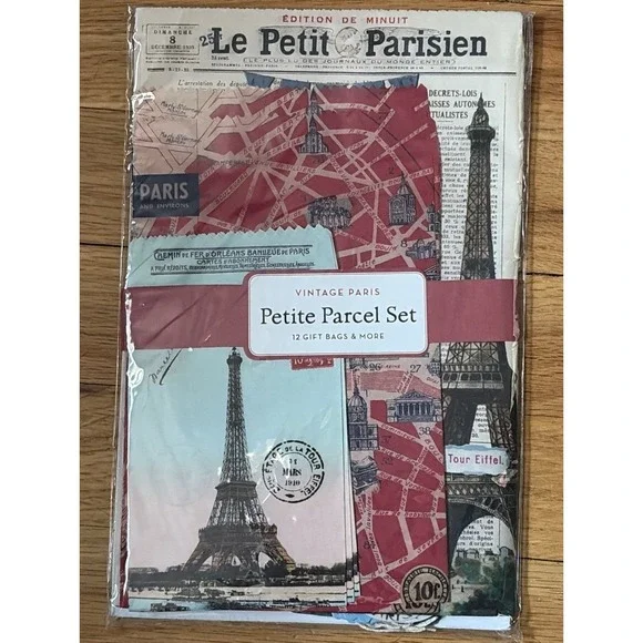 Cavallini & Co Vintage Paris - Petite Parcel Set Gift Bags, Stickers & Tags NEW