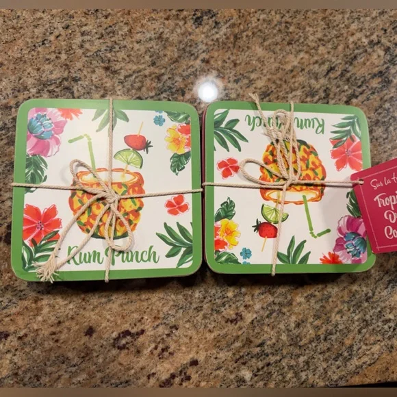 Tropical Drink Coasters Set