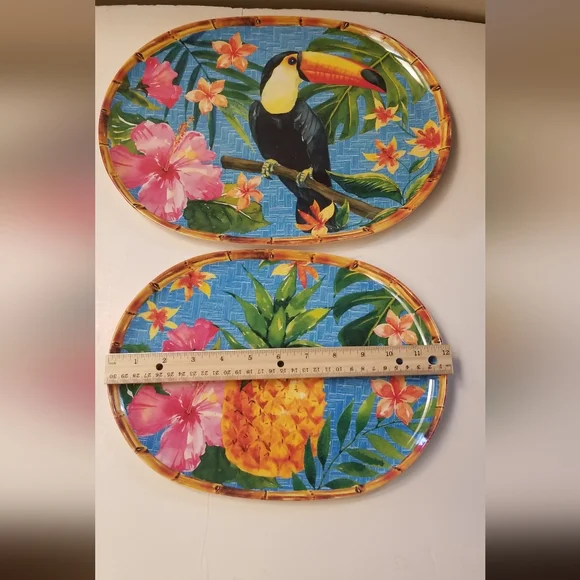 Pair melamine oval trays