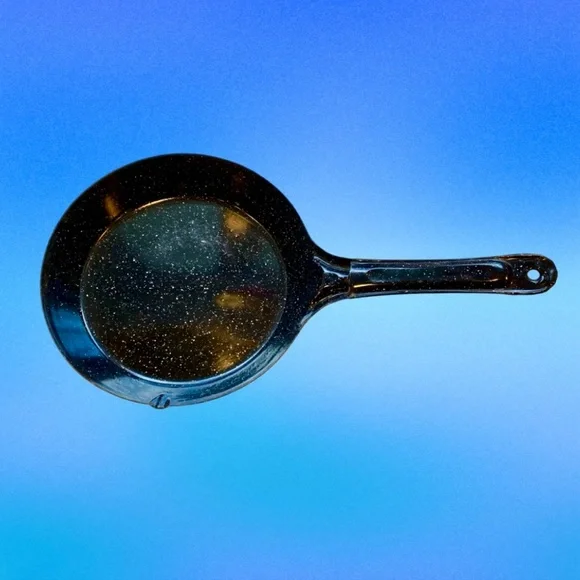 Vintage Enamelware Black Speckled Enamel 10