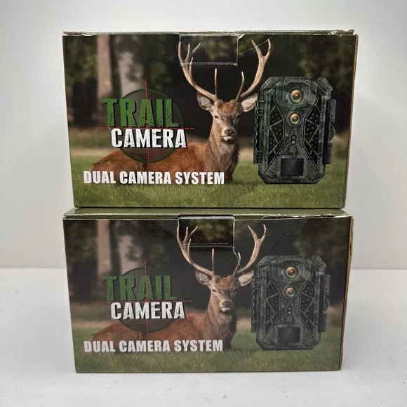 Hapimp Trail Camera 32MP 4K Video Dual Camera NightVision W/32GB SD card X 2
