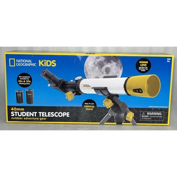 National Geographic Kids 40 mm‎ Student Telescope Tabletop Set 20X & 32X NEW