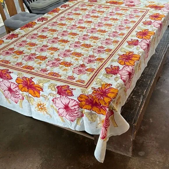 Summer Tropical Floral Tablecloth Rectangle 60