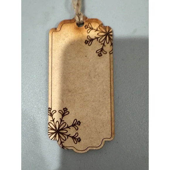 Wooden Snowflake Gift Tags Rustic Laser Etched Wood Labels with Twine 10 Pack