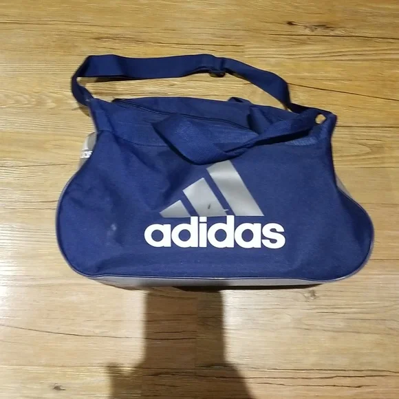 Adidas blue and grey bag handled&shoulder strap zipper closure like new