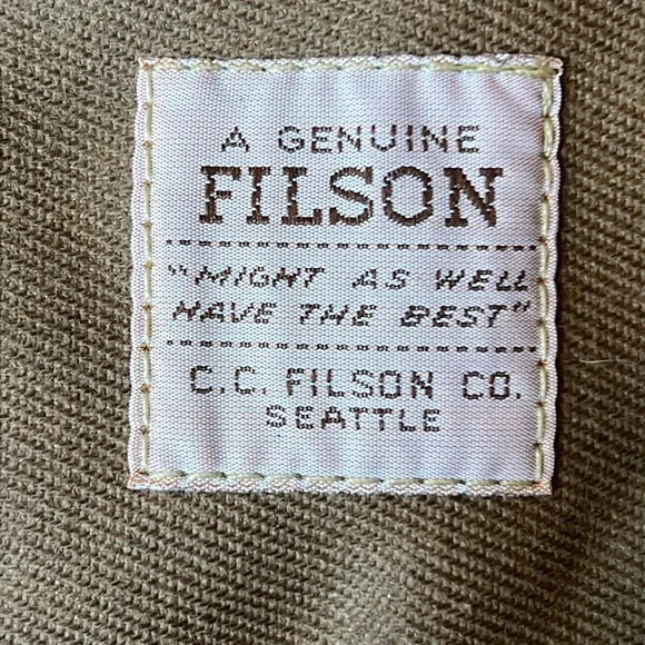 Filson 220 Hummer rugged twill brass & leather small duffel bag original
