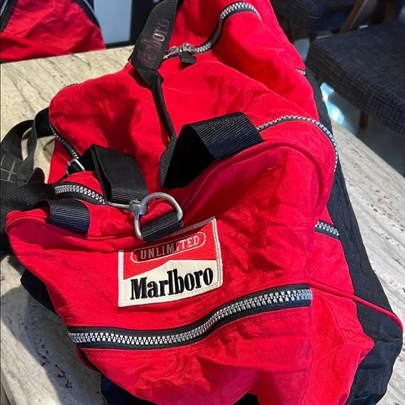 Marlboro Red and Black Duffel Bag