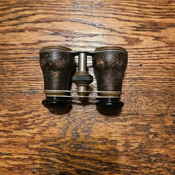 Antique Brass and Leather Opera Glasses Vintage Binoculars Field Glasses