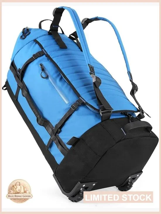 Rolling Duffel Bag 30in Carry On Luggage with Wheels Folding Travel Backpack