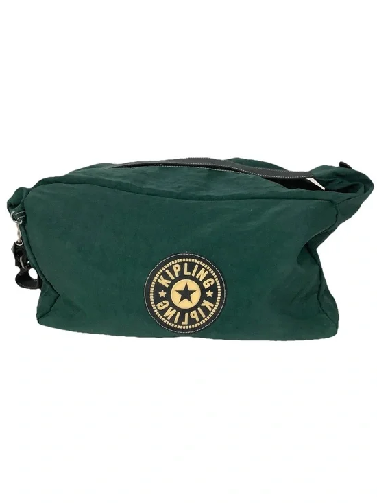 Vintage 90's Kipling Weekender Duffle Gym Bag In Forest Green Zip Closure