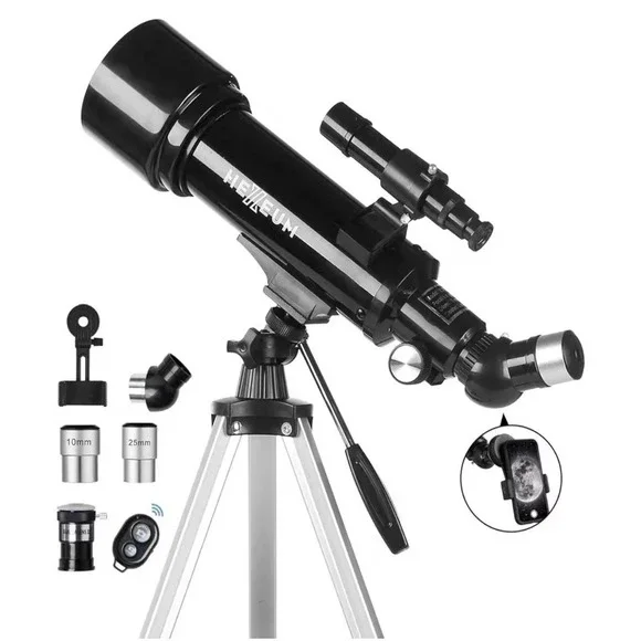 HEXEUM 70mm Astronomical Telescope Refractor Altazimuth Tripod Phone Mount