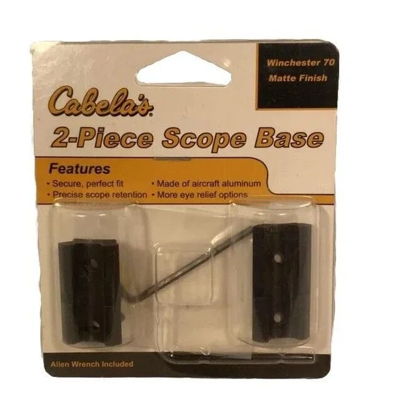 Cabela's 2 Piece Scope Base For Winchester 70 Matte Black Aluminum NIP‎