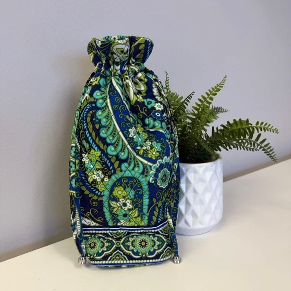 Vera Bradley Vera Bradley Rhythm & Blues Quilted Cotton Wine Bag