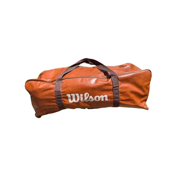 Vintage Wilson NFL Duffle Bag Brown Vinyl Gym Travel Football Equipment Bag USA