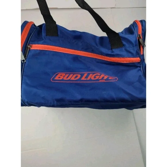 VINTAGE BUD LIGHT BEER DUFFEL‎ BAG handbag gym tote ANHEUSER BUSCH Advertising