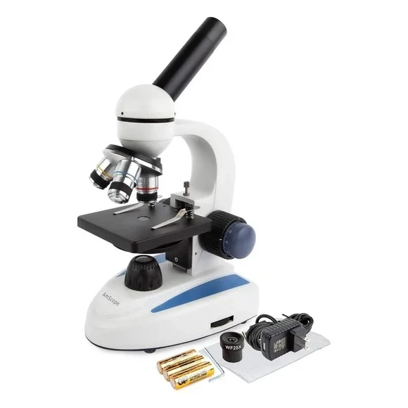 AmScope M158C 40X-1000X C&F Compound Microscope with Metal Frame and Glass Lens