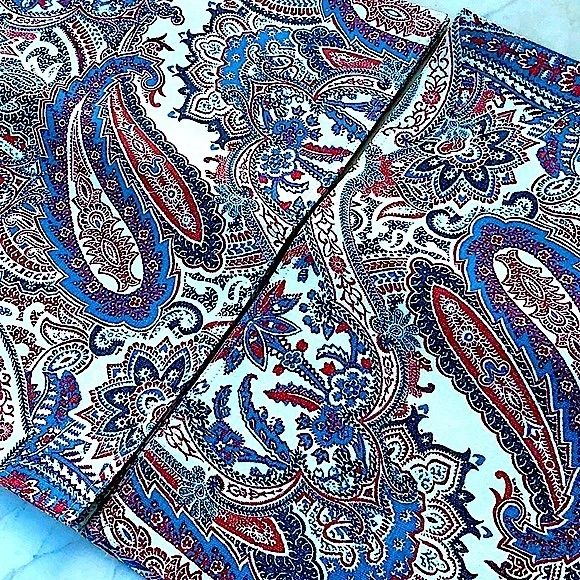 RALPH LAUREN LAVEEN PAISLEY/RED SET OF 4 PLACEMATES NWT COTTON 14 IN BY 10 IN