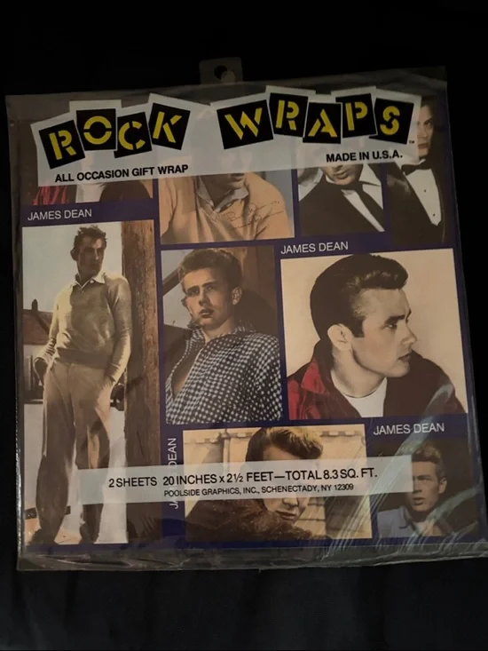 Rock Wraps - James Dean - Wrapping Paper Gift Wrap NWT. RARE