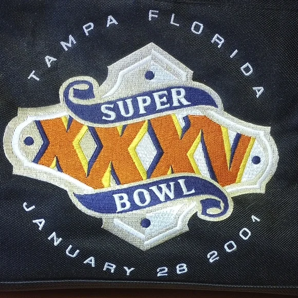 RARE Vintage Super Bowl XXXV Tampa Black Duffle Bag, Adidas, Ravens & Giants