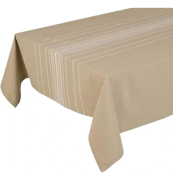 NEW! Yourtablecloth Striped Rectangle Tablecloth (Beige, 60 x 84)