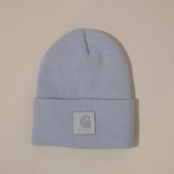 Carhartt Kids Tonal Patch Knit Beanie Light Blue Infant Toddler Hat AH8995 USA