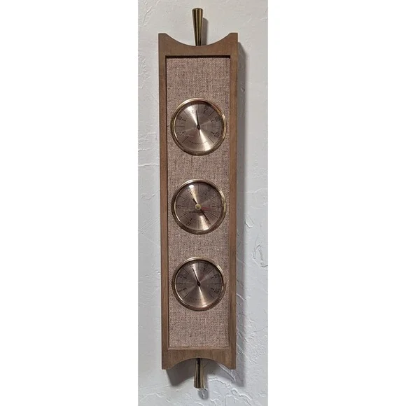 Vintage MCM Airguide Weather Station Temperature, Barometric Pressure, Humidity
