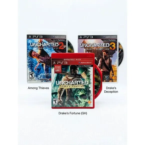 Uncharted Trilogy Bundle PS3 - Drake's Fortune, Among Thieves, Drake's Deception