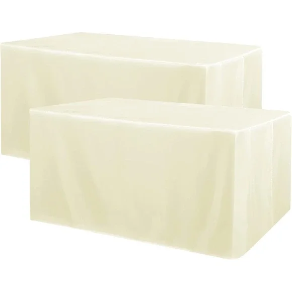 Rectangular Tablecloth Ivory‎ Satin Drape Formal Event Banquet Wedding Party