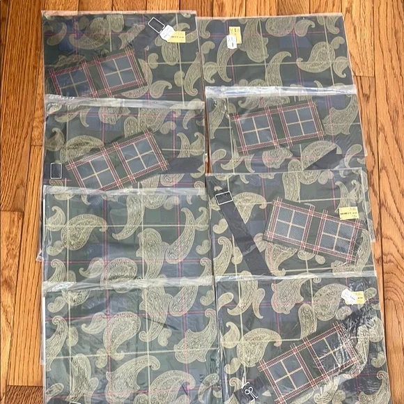 Lord & Taylor‎ Paisley and Plaid Gift Wrap Set Wrapping Paper Vintage Birthday