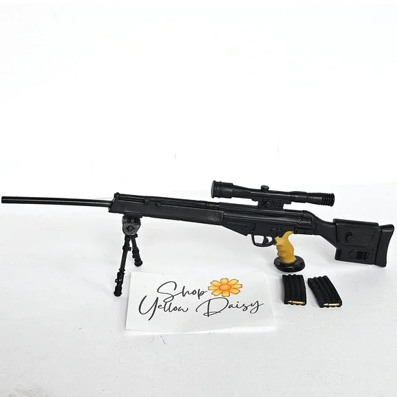G.I. JOE Ultimate Soldier HK PSG1 Sniper Rifle w/ 2 Clips & Tripod w/Scope‎ 1346
