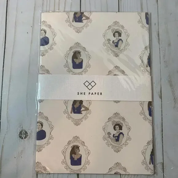 She Paper Luxury Gift Wrap Yas Queen Royal Portraits 2 Sheets 19.5x27 Brooklyn