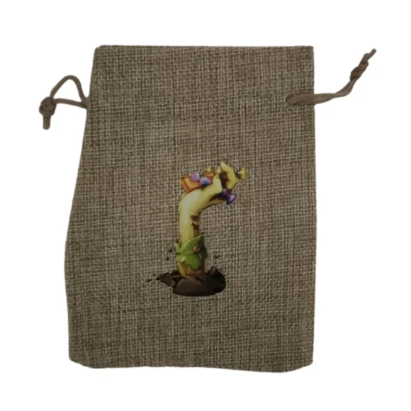 10 Pack- Halloween Burlap Gift Bag w/drawstring, Scary Hand Design