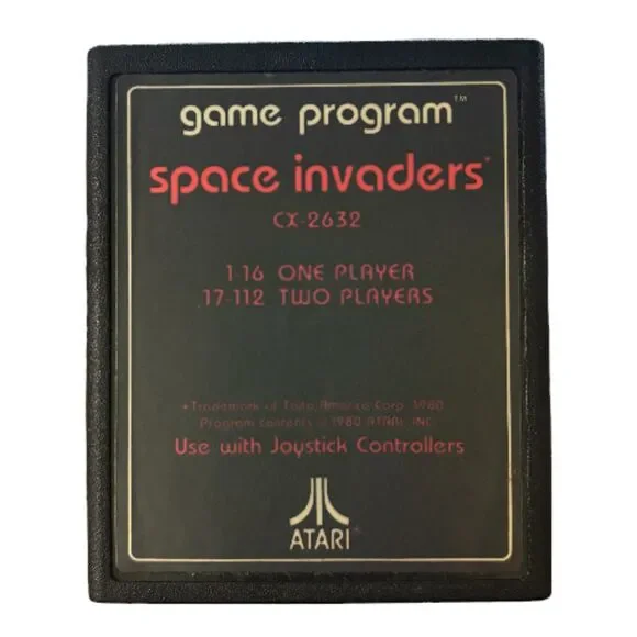 Space Invaders Text Label - Atari 2600 - Cartridge Only - Tested & Works