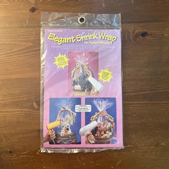 Easter Unlimited‎ Elegant Shrink Wrap with Accent Ribbons 1 package NEVER OPENED