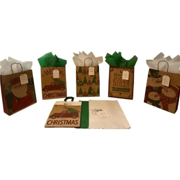 Festive Christmas Gift Bags Set
