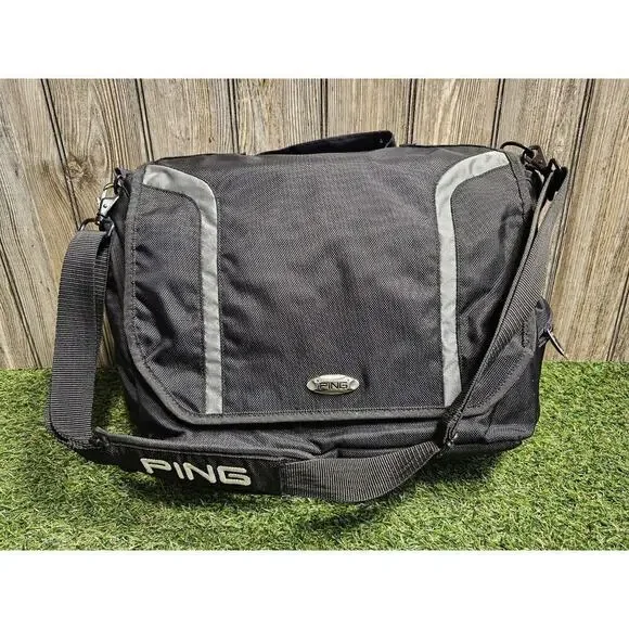 Ping Laptop Shoulder Messenger Bag Black Gray 18