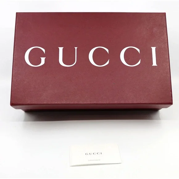 A0 Auth GUCCI Empty Shoe Box With Tissue and Card Burgundy 12.5