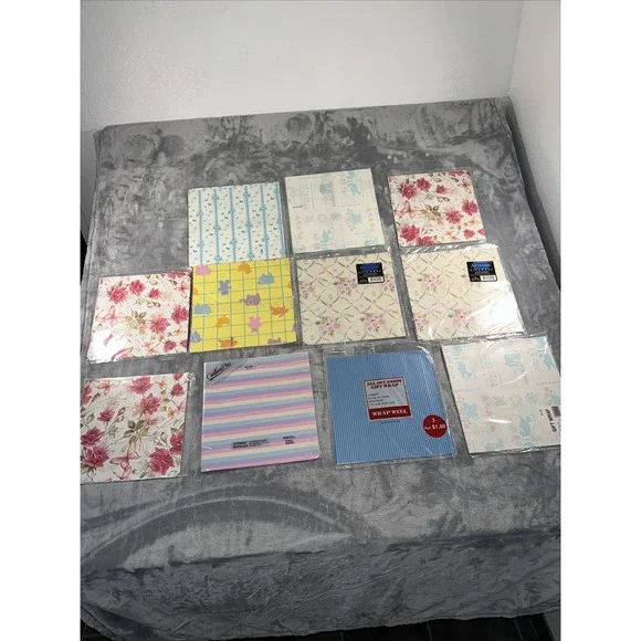 Vintage gift wrapping paper‎ LOT of 11