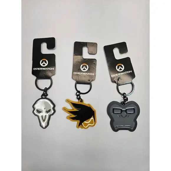 Overwatch Character Head Logo Keychain Lot Of 3 Blizzard