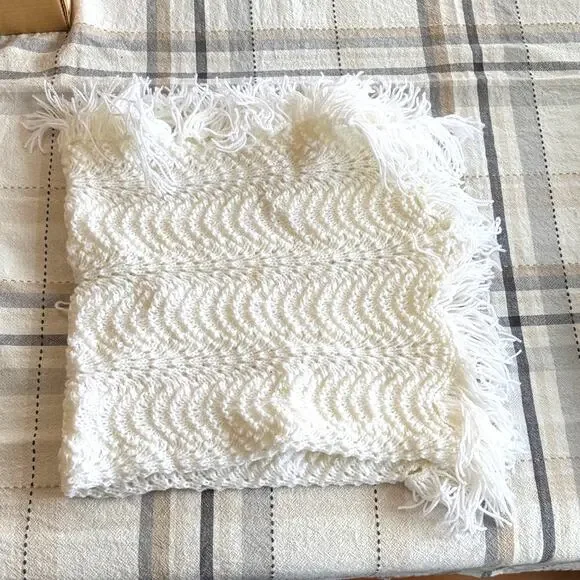 Vintage 57 year old baby blanket crocheted in Guam cottage coquette granny core
