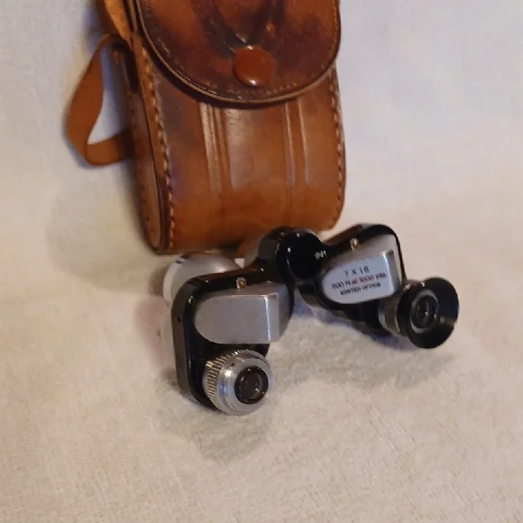 Vintage 7x18 Binoculars with Leather Case Binolux Made In Japan