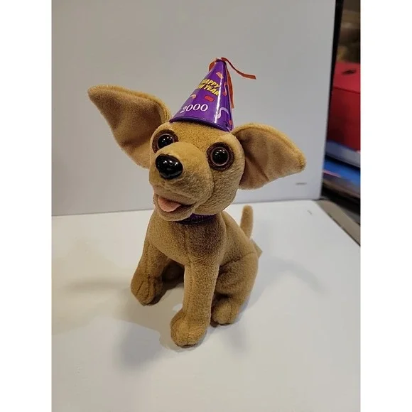 Talking Taco Bell Chihuahua Plush Yo Quiero Dog Happy New Year 2000 Puppy 6.5